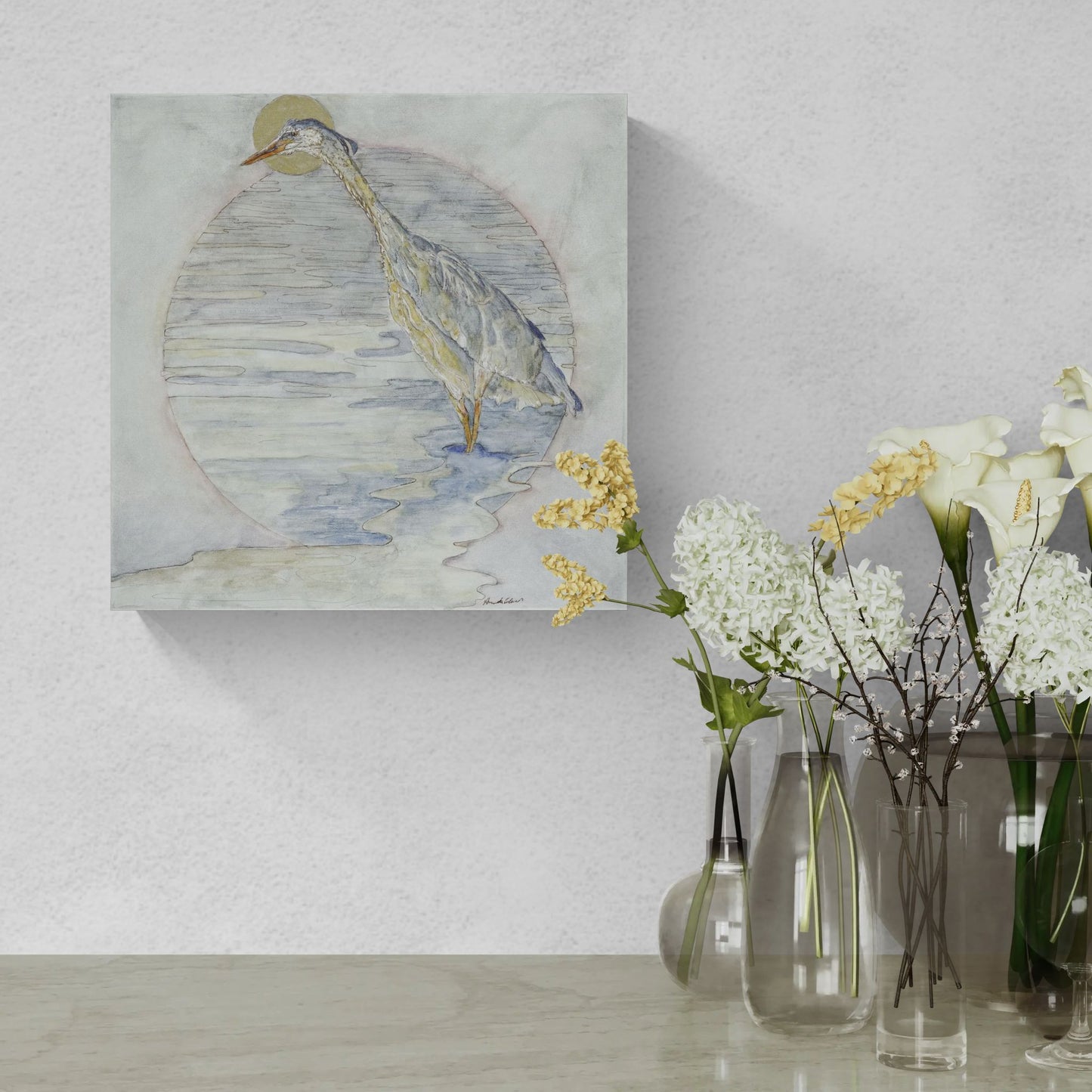 Great Blue Heron in a River
