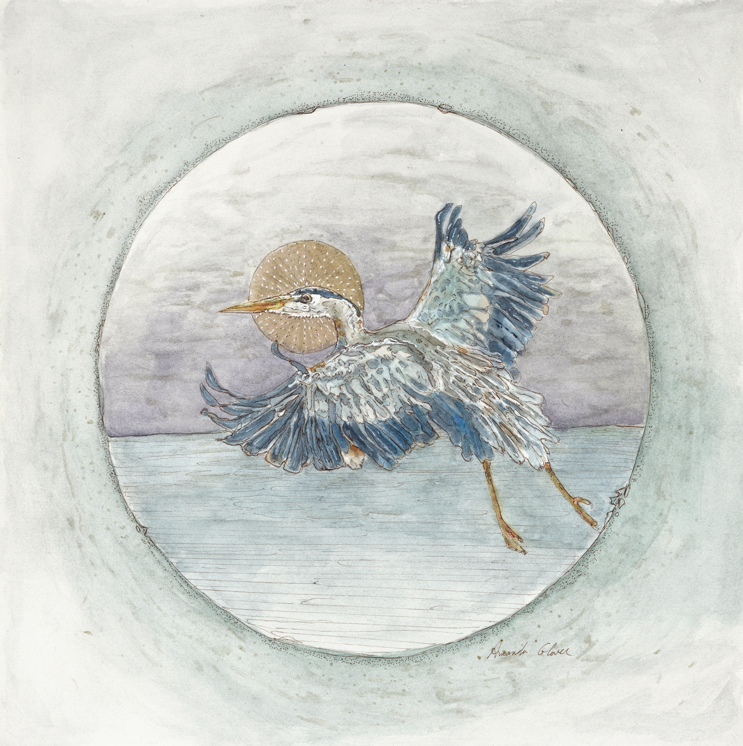 Great Blue Heron - Original Painting