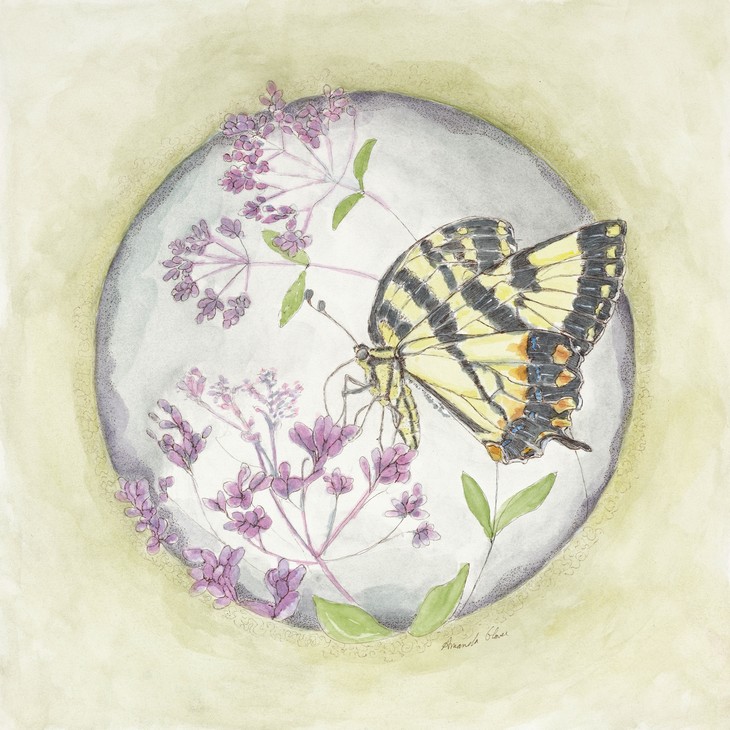 Tiger Swallowtail on Joe Pye Weed - Original Painting